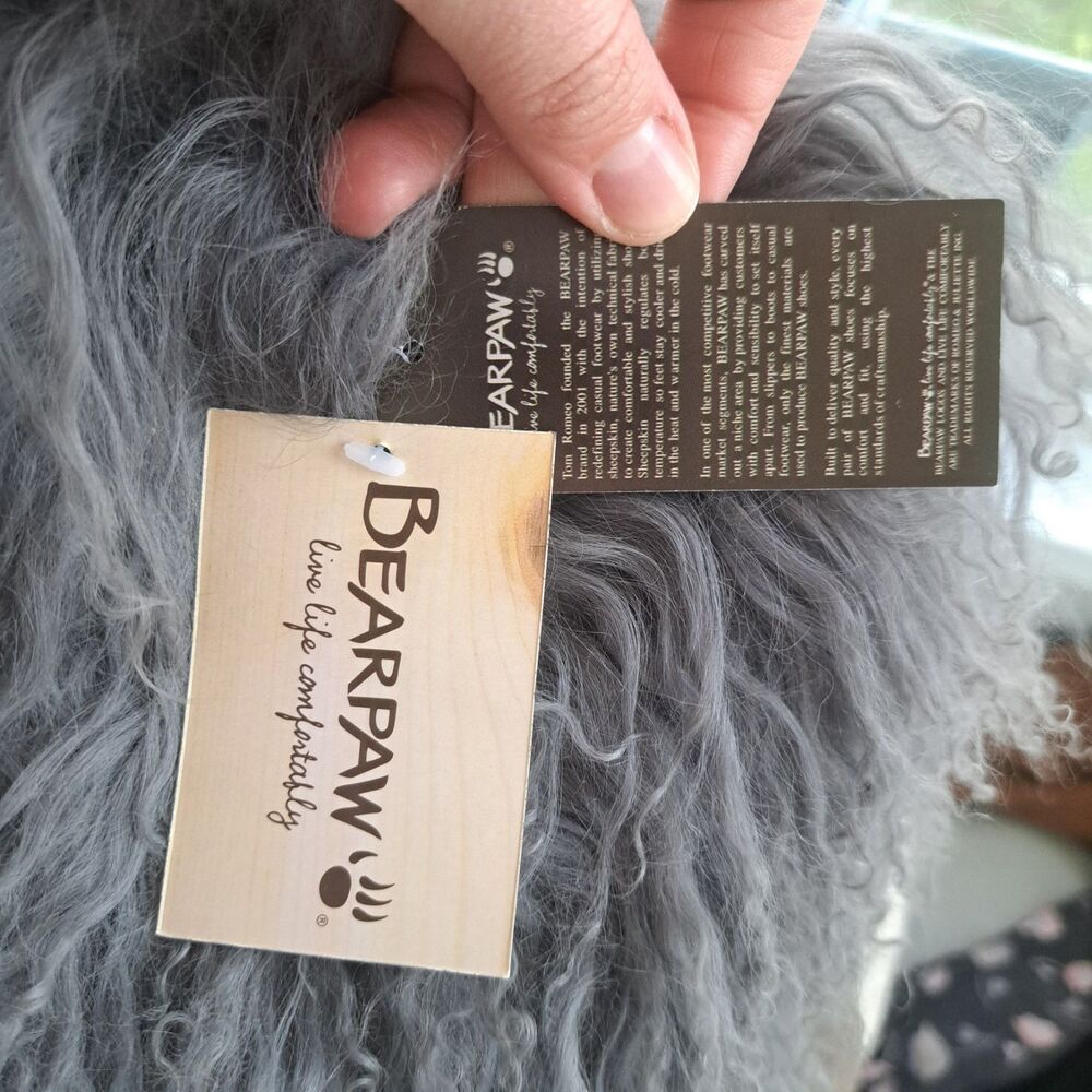 NEW Bearpaw Womens Boetis II Dark Gray Mongolian Sheepskin Fur Boots Size 6 - Picture 6 of 7